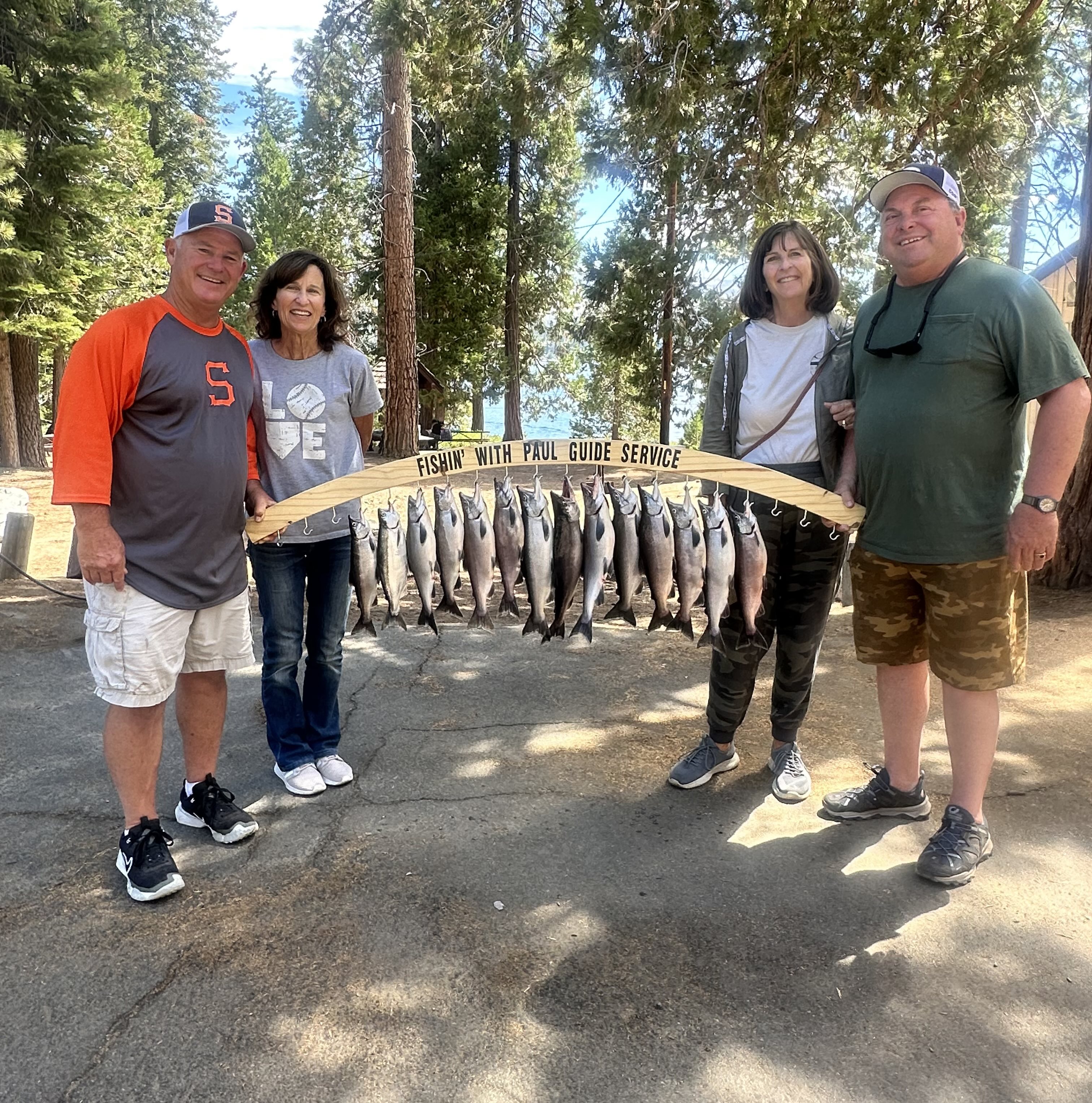 A happy group with their catch at Shaver Lake