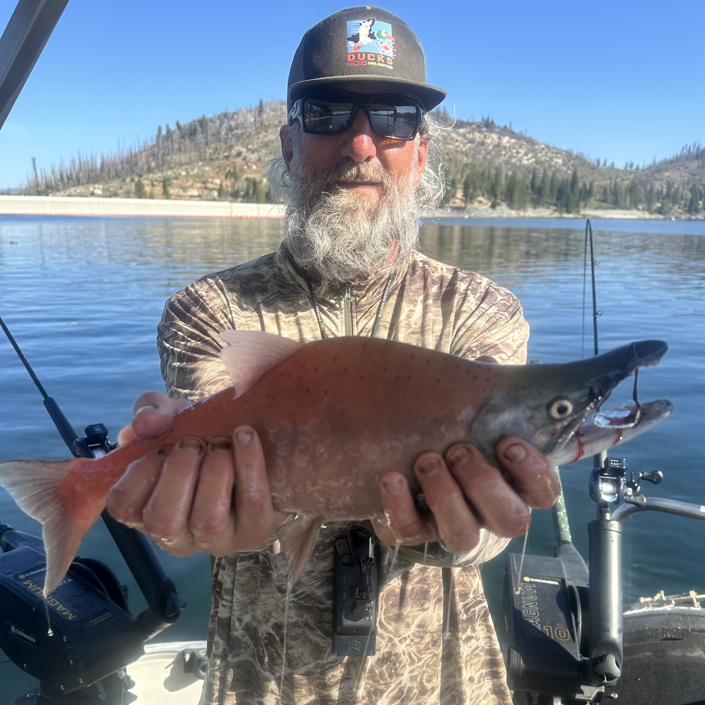 Paul Brown holding a Shaver Lake kokanee